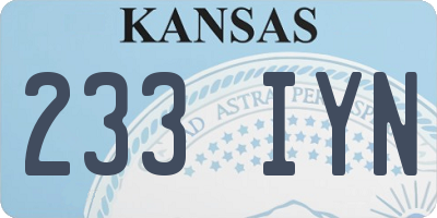 KS license plate 233IYN
