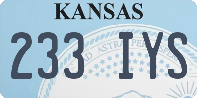 KS license plate 233IYS