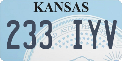 KS license plate 233IYV