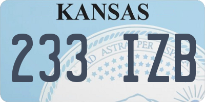 KS license plate 233IZB