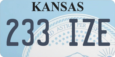 KS license plate 233IZE