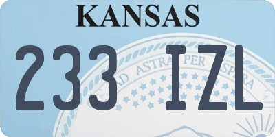 KS license plate 233IZL