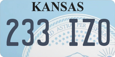 KS license plate 233IZO