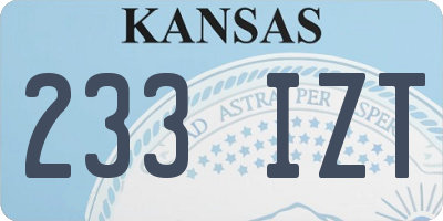 KS license plate 233IZT