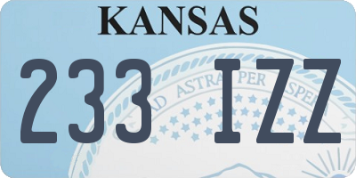 KS license plate 233IZZ