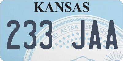 KS license plate 233JAA