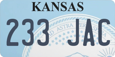 KS license plate 233JAC