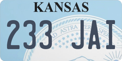 KS license plate 233JAI
