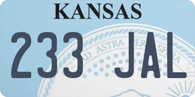KS license plate 233JAL