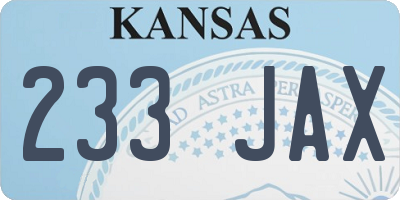 KS license plate 233JAX