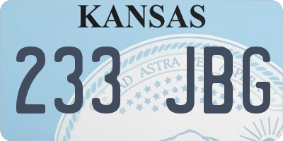 KS license plate 233JBG