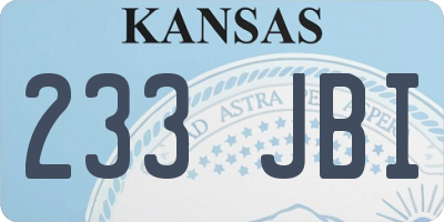 KS license plate 233JBI