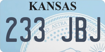 KS license plate 233JBJ