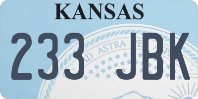KS license plate 233JBK