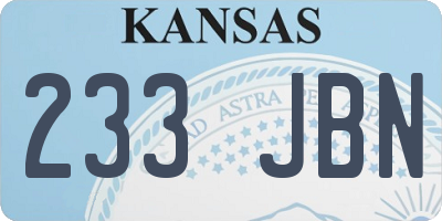 KS license plate 233JBN