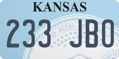 KS license plate 233JBO
