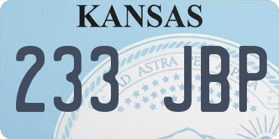 KS license plate 233JBP