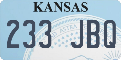 KS license plate 233JBQ