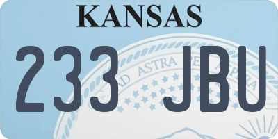 KS license plate 233JBU
