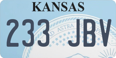 KS license plate 233JBV