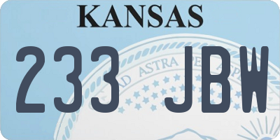 KS license plate 233JBW