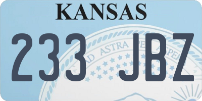 KS license plate 233JBZ