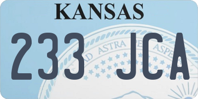KS license plate 233JCA