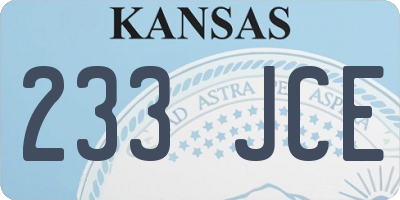 KS license plate 233JCE