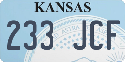 KS license plate 233JCF