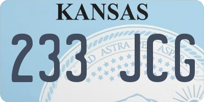 KS license plate 233JCG