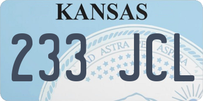 KS license plate 233JCL
