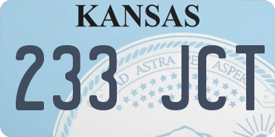 KS license plate 233JCT