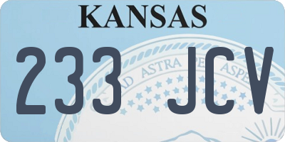 KS license plate 233JCV