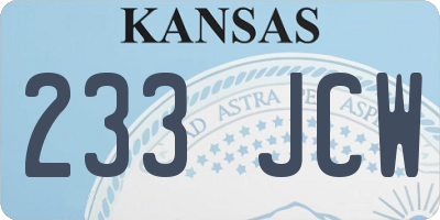 KS license plate 233JCW