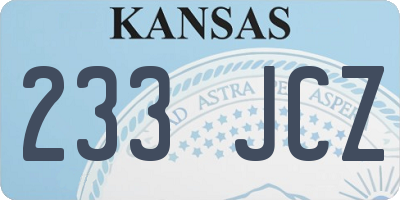 KS license plate 233JCZ