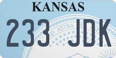 KS license plate 233JDK