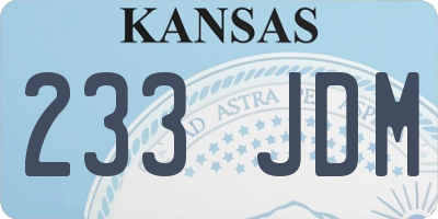 KS license plate 233JDM