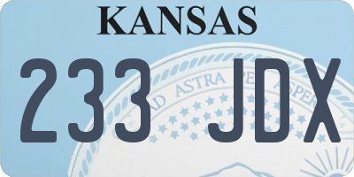 KS license plate 233JDX