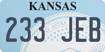 KS license plate 233JEB