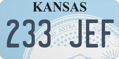 KS license plate 233JEF