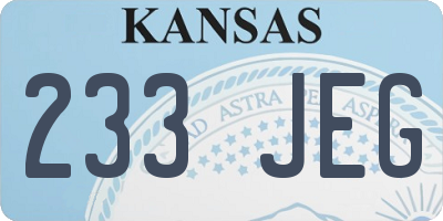 KS license plate 233JEG