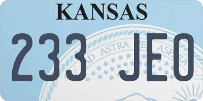 KS license plate 233JEO