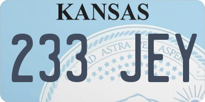 KS license plate 233JEY
