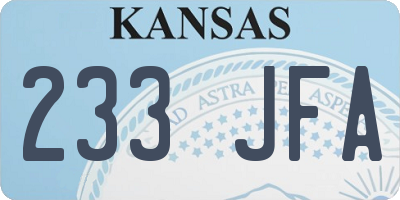 KS license plate 233JFA