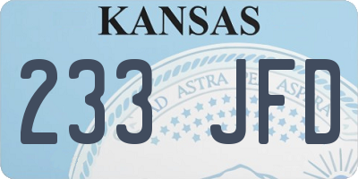 KS license plate 233JFD