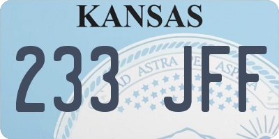 KS license plate 233JFF