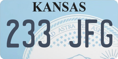 KS license plate 233JFG