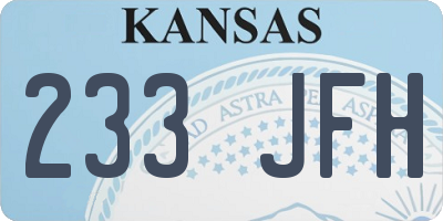 KS license plate 233JFH