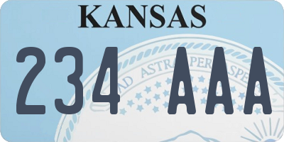 KS license plate 234AAA