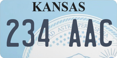 KS license plate 234AAC